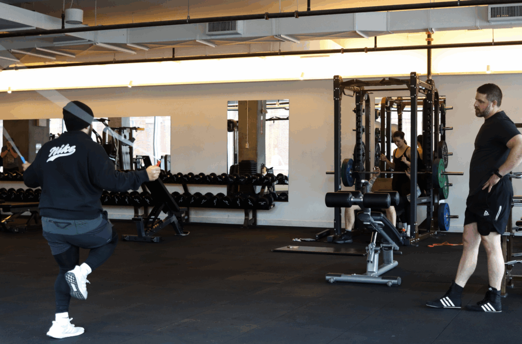 Jad skipping during a personal training session at the Downtown Toronto gym.
